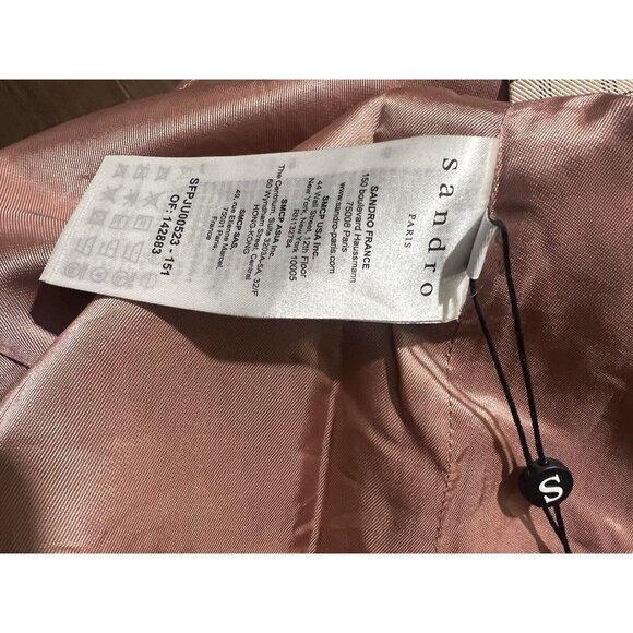 Sandro Paris Skirt Woman's  2 Plaid Meredith Mini Zipper Metallic Thread Preppy - Picture 8 of 10